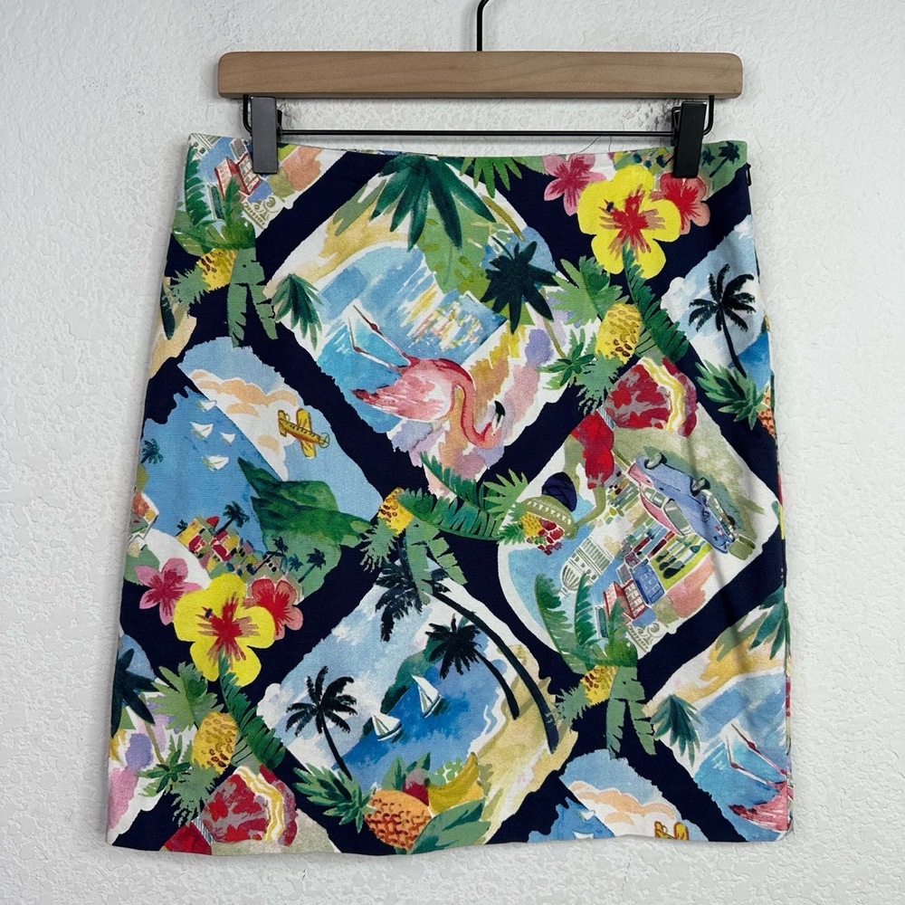 Talbots Skirt Womens Size 2 Floral Tropical Artsy Bold Coastal‎ Preppy A-Line